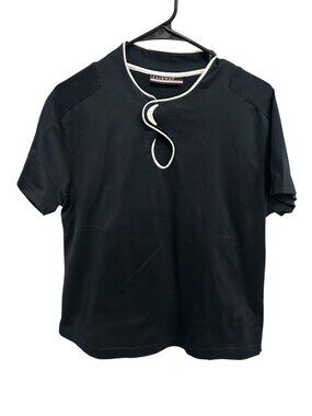 Fairway Golf & Resort Black White Trim Snap Neck Top Size XL Preppy Gorpcore
